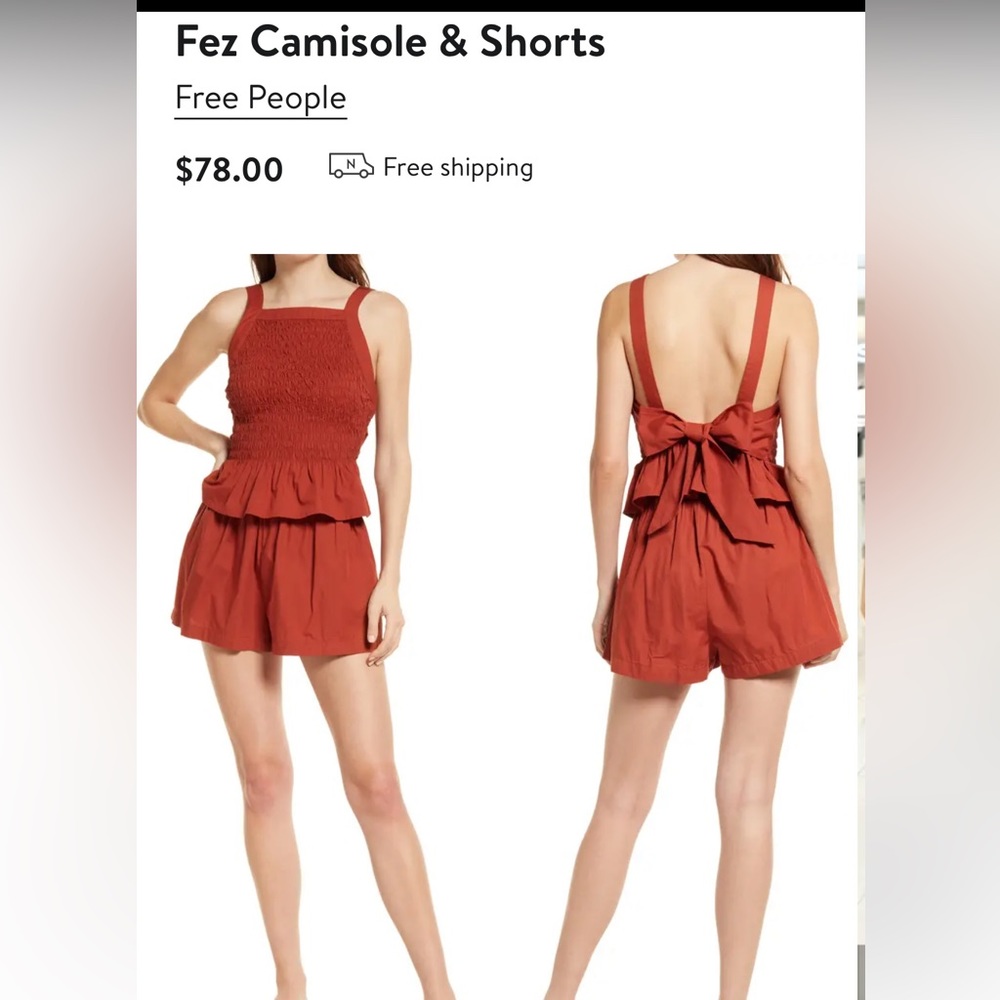 Free people top and shorts sets